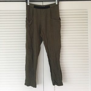 Olive linen Urban Outfitters joggers